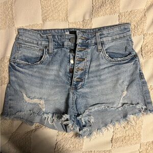 Kut from the Kloth Distressed Light Blue Jean Shorts